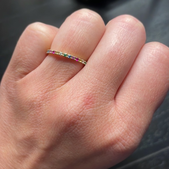 Bon Lev Jewelry Zoe Lev Rainbow 4k Gold Eternity Ring Poshmark